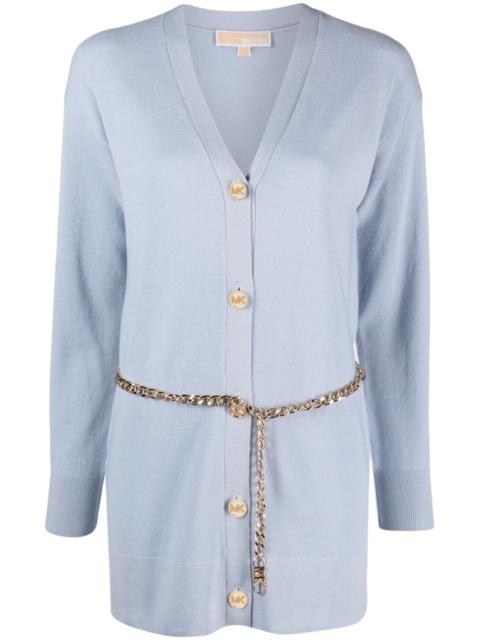 MICHAEL KORS chain-link ribbed cardigan