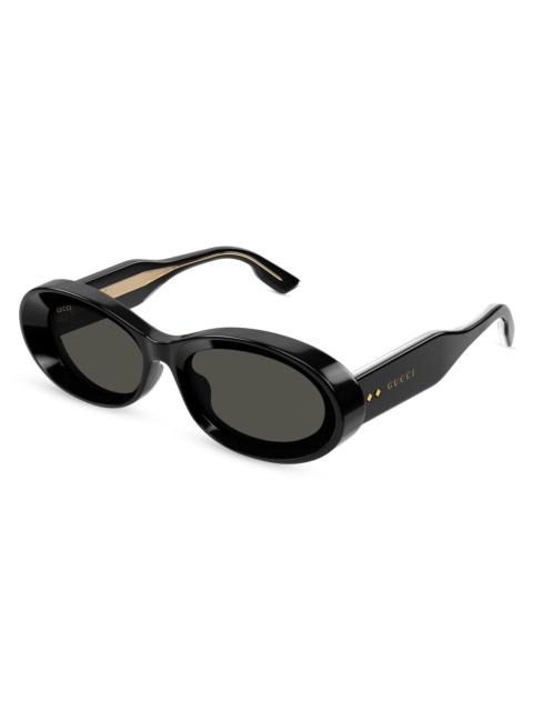 GUCCI Women's Thickness 54MM Oval Sunglasses - Black Grey