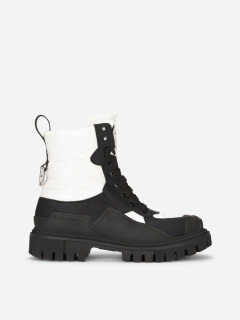 Dolce & Gabbana Rubberized calfskin and nylon hi-trekking boots