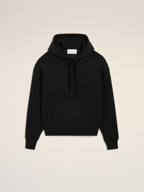 AMI Paris BLACK COTTON HOODIE WITH EMBOSSED AMI DE COEUR