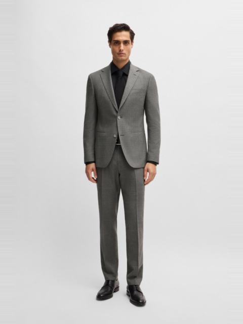 BOSS SLIM-FIT SUIT IN MICRO-PATTERNED STRETCH WOOL