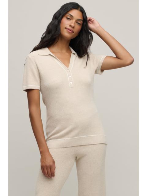 Barefoot Dreams CozyChic Ultra Lite® Contrast Stripe Ribbed Collar Henley