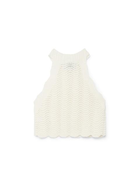 CASABLANCA White Crochet Racer Top