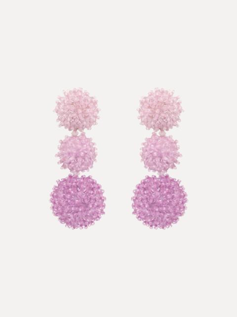 Oscar de la Renta OMBRÉ POMPOM DROP CLIP-ON EARRINGS