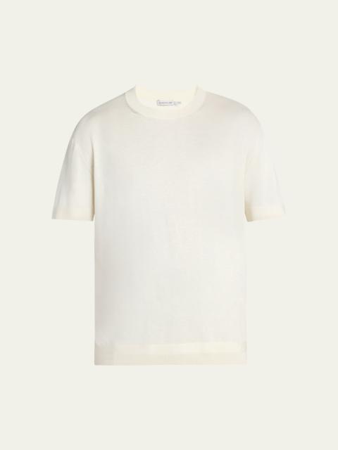 Moncler Men's Silk-Cotton Crew T-Shirt
