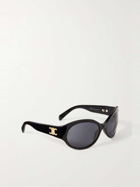 Triomphe oversized round-frame acetate sunglasses