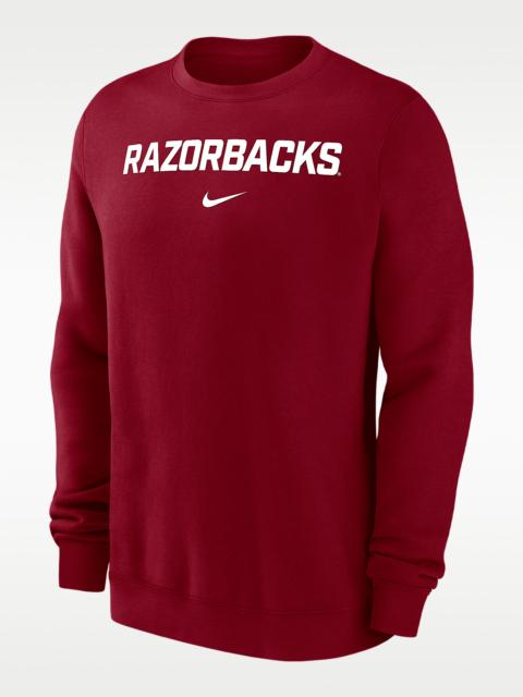 Nike Arkansas Razorbacks Club Fleece Men's Nike NCAA Pullover Crew-Neck Sweatshirt