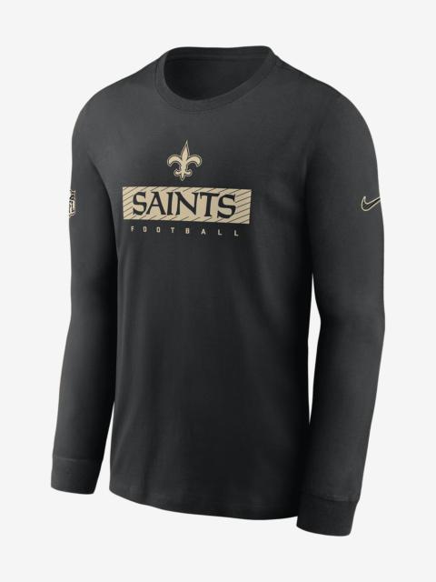 New Orleans Saints Sideline Team Issue Nike Men's Dri-FIT NFL Long-Sleeve T-Shirt