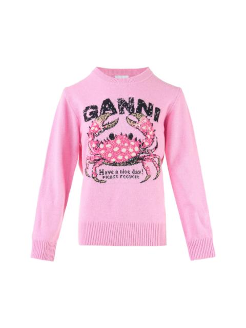 GANNI Graphic Crab Wool Sweater