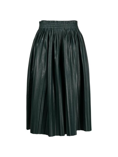 below-knee pleated skirt