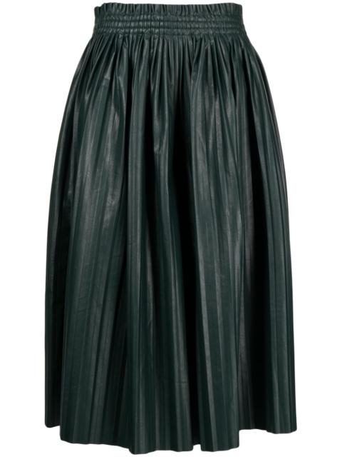 below-knee pleated skirt