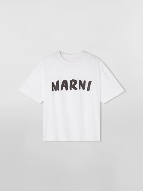 MARNI LETTERING PRINT COTTON JERSEY HALF-SLEEVED T-SHIRT