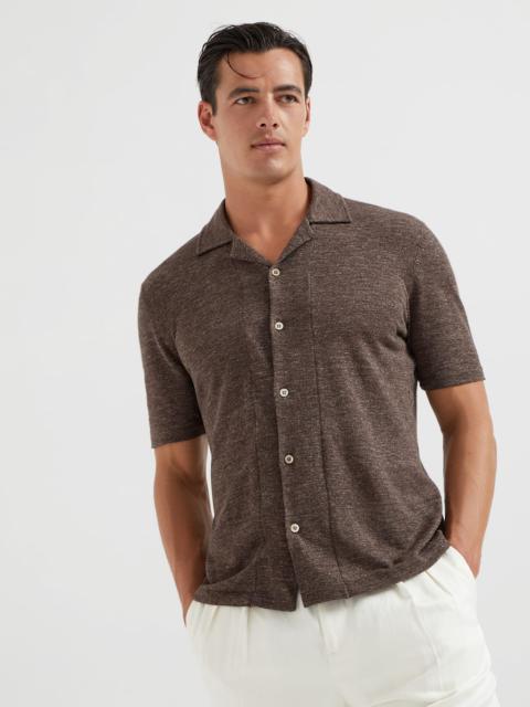 Brunello Cucinelli Linen and cotton short sleeve knit shirt