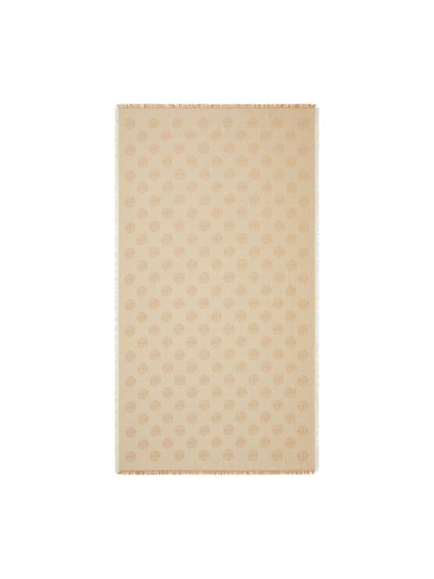 TORY BURCH medallion logo oblong scarf