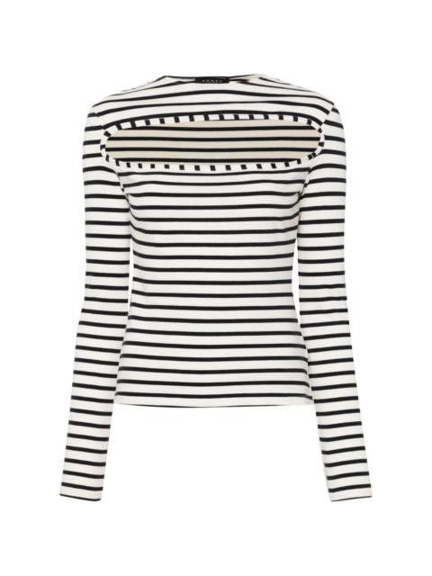 striped cut-out T-shirt