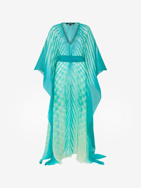 Long Caftan With Optical Glass Print