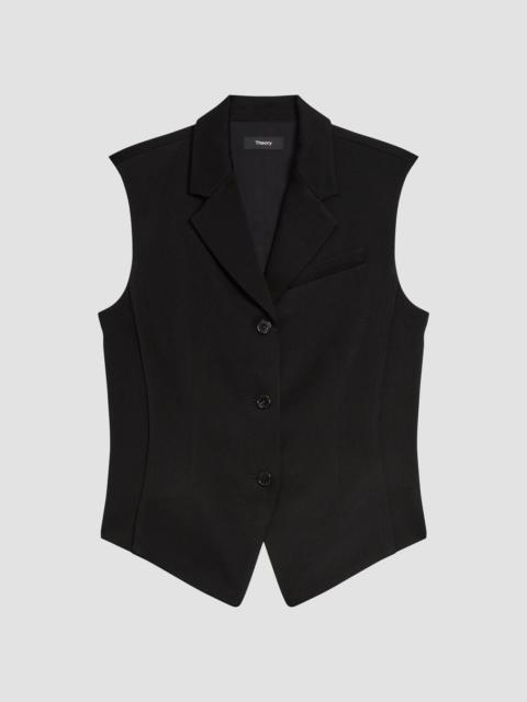Theory Women's Notch Lapel Cinched Satin Vest - Black