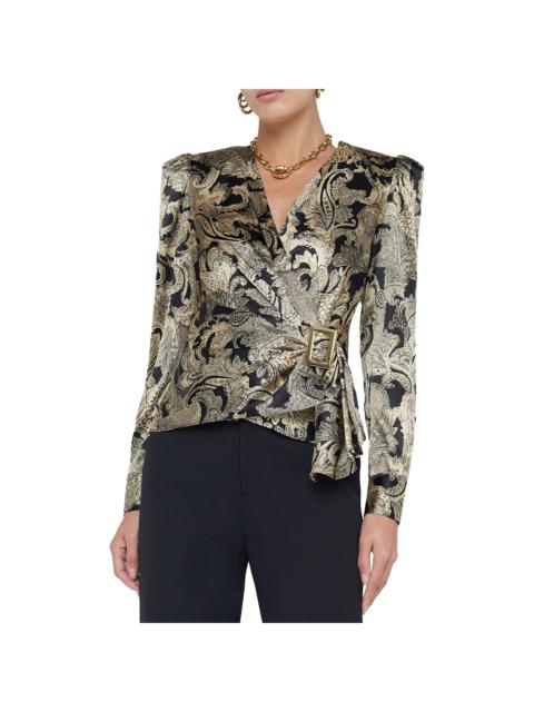 L'AGENCE Bensen Silk-Blend Wrap Blouse