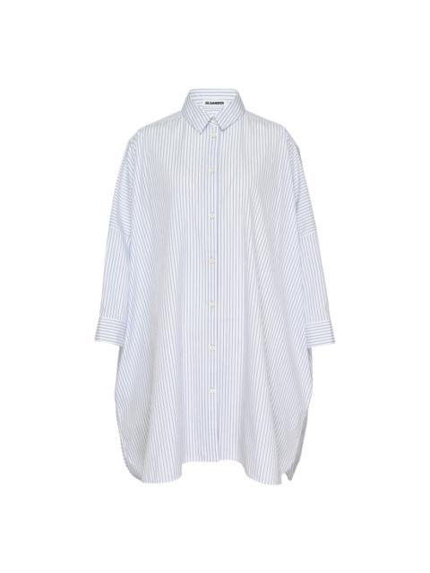 Jil Sander Embroidered Light Cotton Shirt Dress