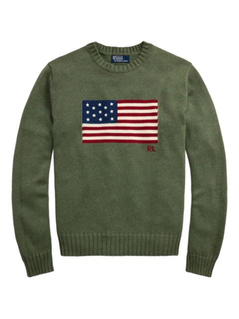 Polo Ralph Lauren flag-embroidered crewneck sweater