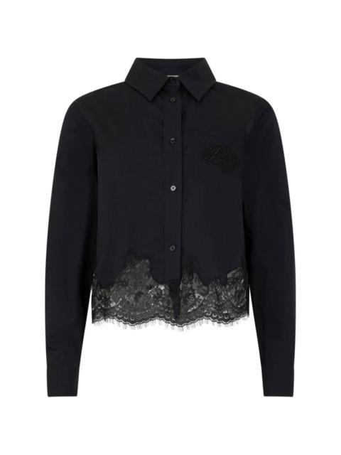 PHILIPP PLEIN embroidered lace cropped shirt
