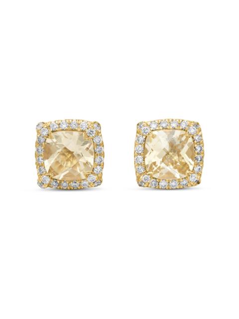 DAVID YURMAN Women's Petite Chatelaine Pavé Bezel Stud Earrings in 18K Yellow Gold - Champagne Citrine