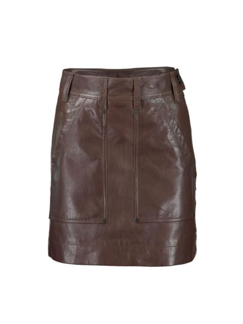 Brunello Cucinelli cargo leather miniskirt