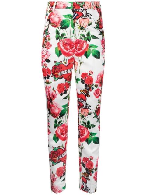 PHILIPP PLEIN floral-print trousers