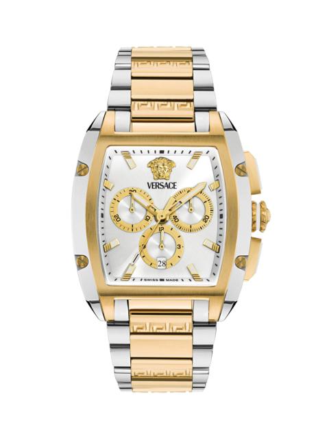 VERSACE Men's Dominus Two-Tone Stainless Steel Bracelet Watch/42MM x 50MM - White Two Tone