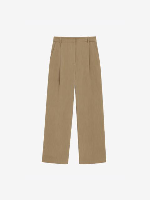 The Frankie Shop Marfa Linen Pleated Trousers - Camel