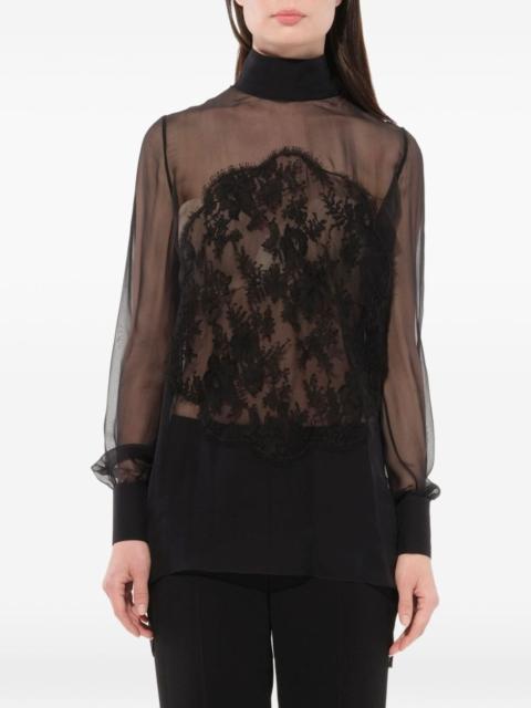 Givenchy Podium lace-panel blouse