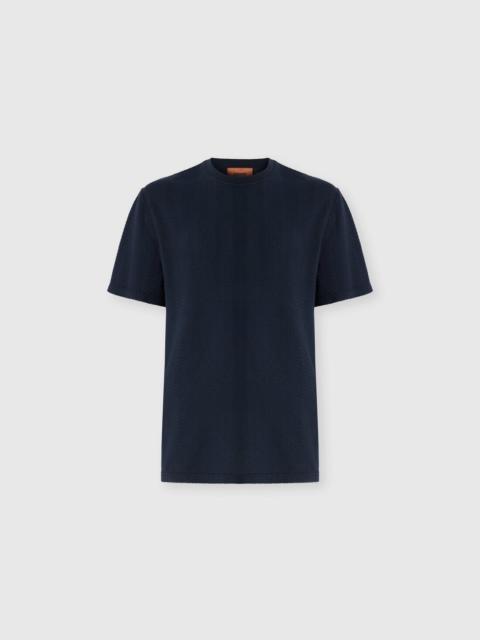 Missoni Tone-on-tone chevron cotton and viscose crewneck T-shirt