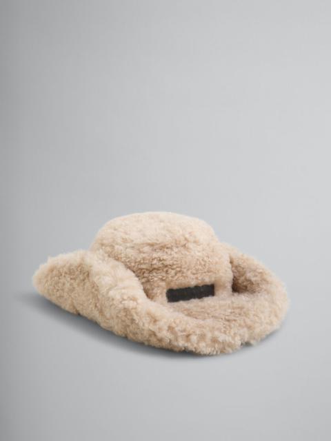 Marni IVORY FAUX FUR COWBOY HAT