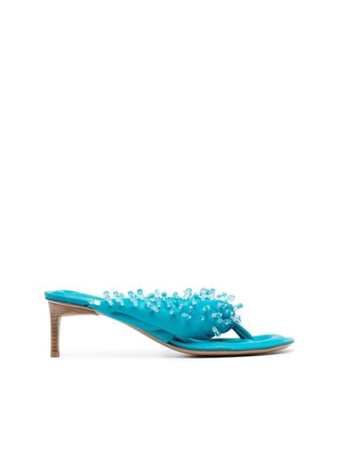 JACQUEMUS bead-embellished open-toe mules