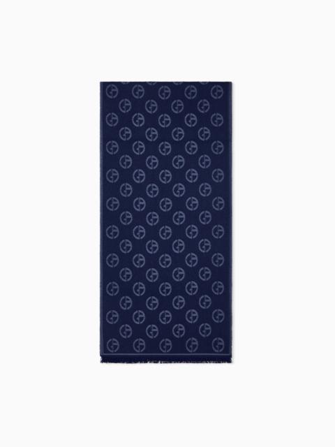 GIORGIO ARMANI STOLE IN VIRGIN WOOL WITH LOGO