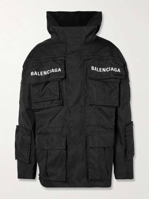 BALENCIAGA Logo-Print Shell and Cotton-Blend Twill Hooded Parka