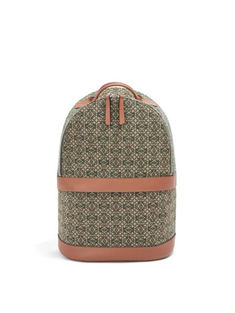 Loewe Round backpack in Anagram jacquard and calfskin
