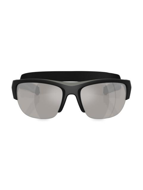 Prada Men's Pillow 69MM Sunglasses - Grey Mirror