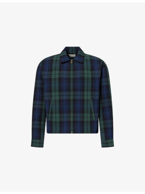JW Anderson Front-Zip Check Cotton Shirt