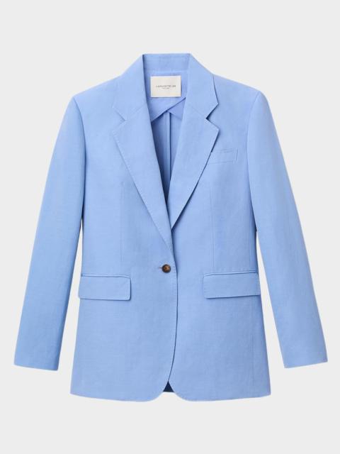 Lafayette 148 New York Single-Button Pick Stitch Blazer