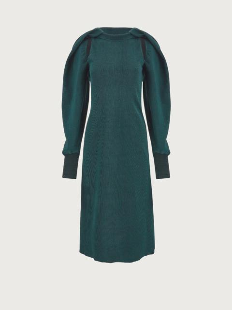 FERRAGAMO BALLOON SLEEVE KNITTED DRESS WITH CUT OUT