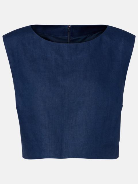 POSSE Martina linen crop top