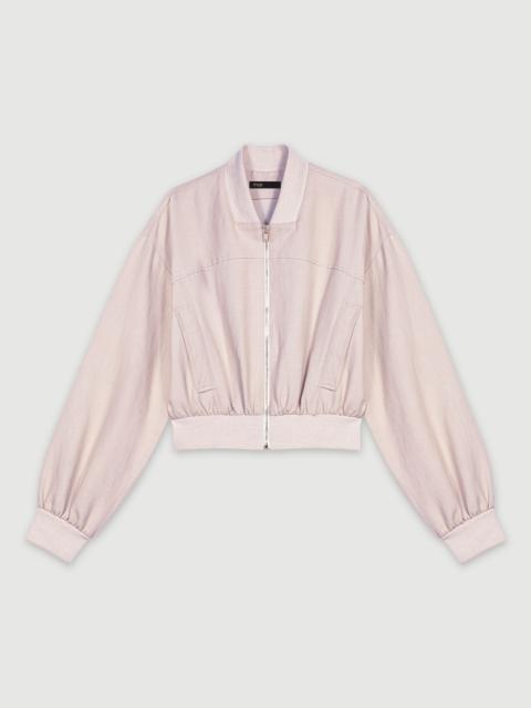 maje Cropped linen jacket