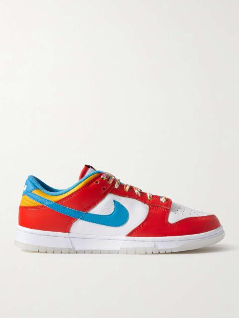 Nike + LeBron Dunk 낮은 QS 컬러 블록 가죽 운동화