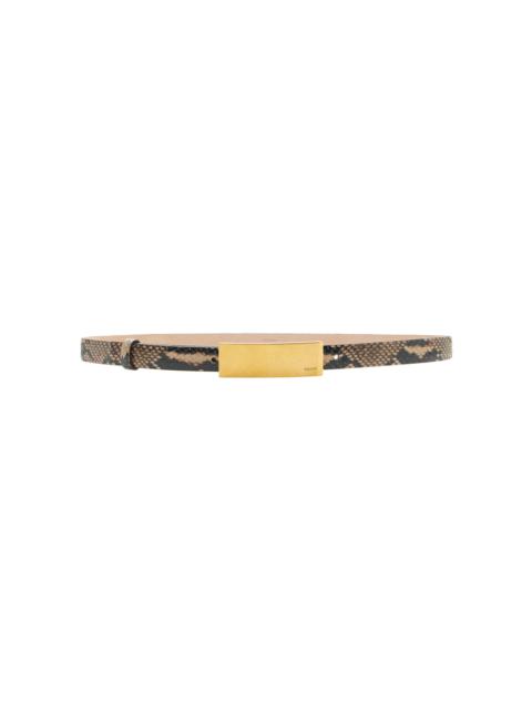 KHAITE Berlin Snake-Effect Leather Belt taupe