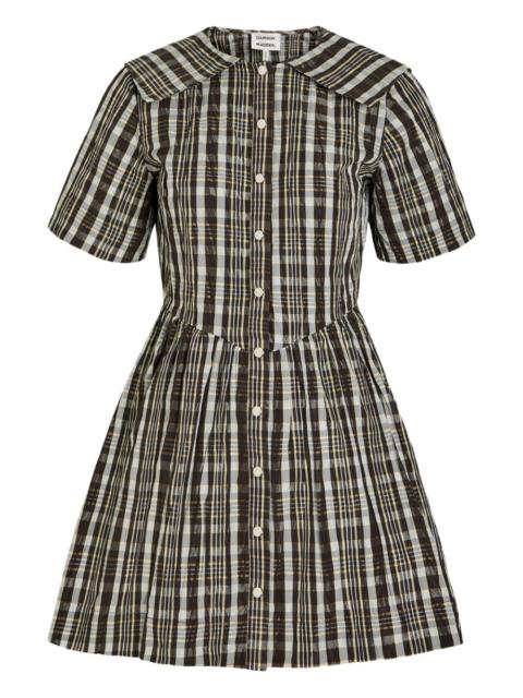 DAMSON MADDER. Miley checked buttoned mini shirt dress