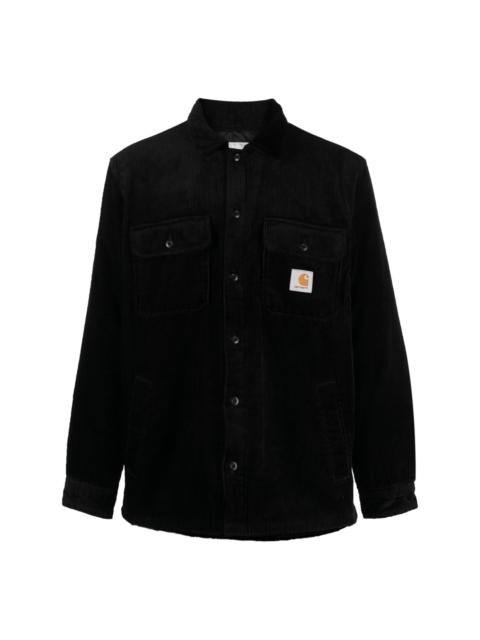 logo-patch cotton shirt jacket