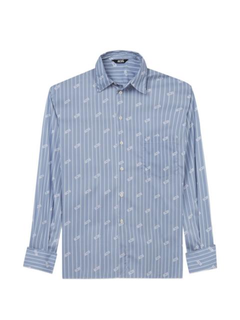 GCDS pinstripe logo-pattern shirt