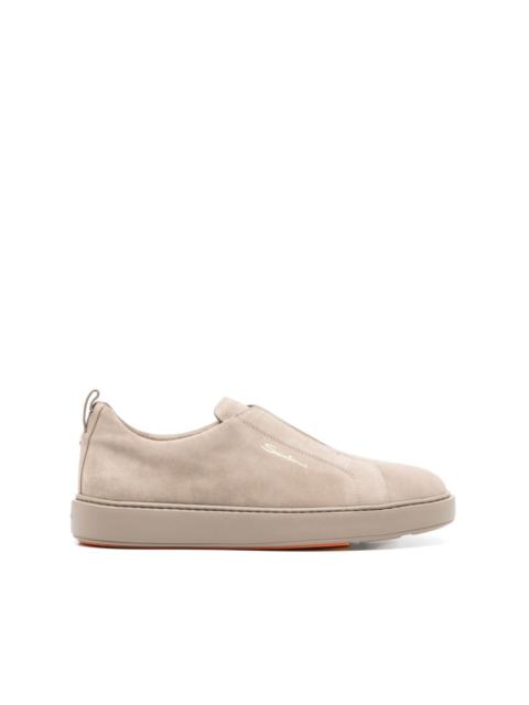 Santoni suede slip-on sneakers
