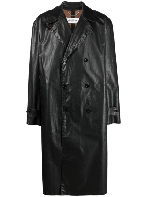 Maison Margiela four-stitch logo double-breasted coat